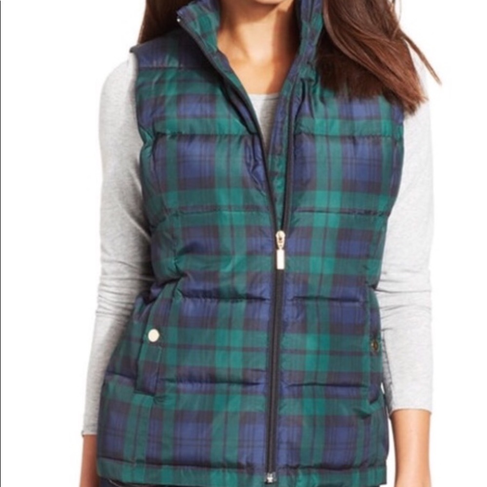 Charter Club Macy’s Women’s Plaid Puffer Vest Sz S